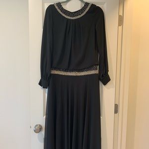 Black long dress with beads
